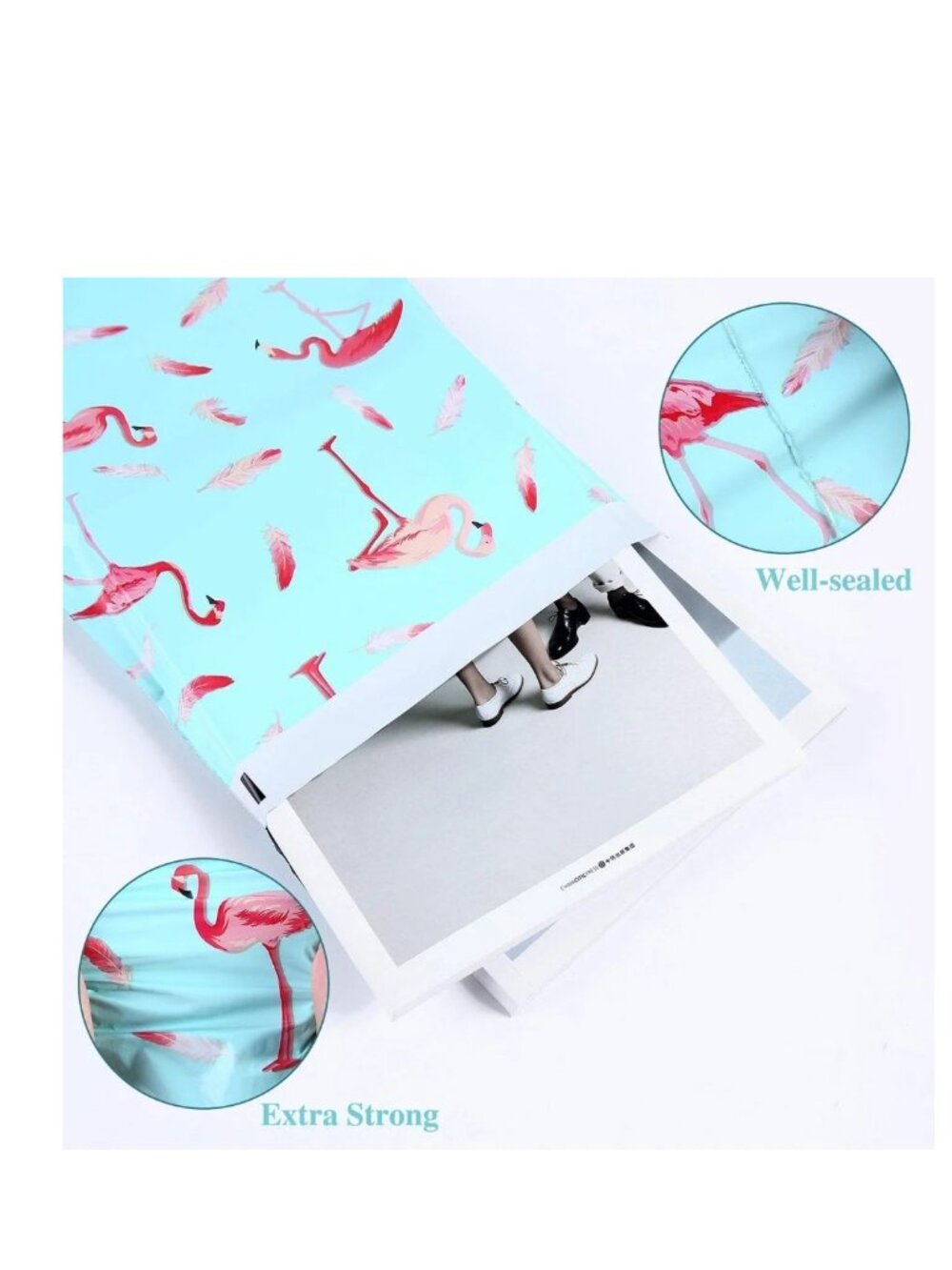 PINK FLAMINGO Feather Motif Polymailer Bundle